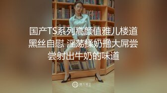 国产TS系列高颜值雅儿楼道黑丝自慰 淫荡揉奶撸大屌尝尝射出牛奶的味道